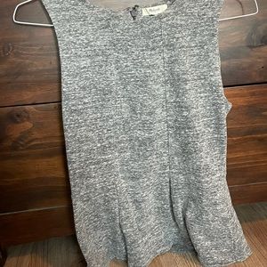 Madewell Gray Peplum Sleeveless Top